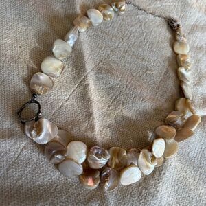 SILPADA Sterling Silver Mother Of Pearl Two Stand Necklace (N1825) (N65)